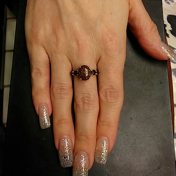 4.75ctw Genuine Goldflake Felspar Platinum/925 - Picture 2 of 8